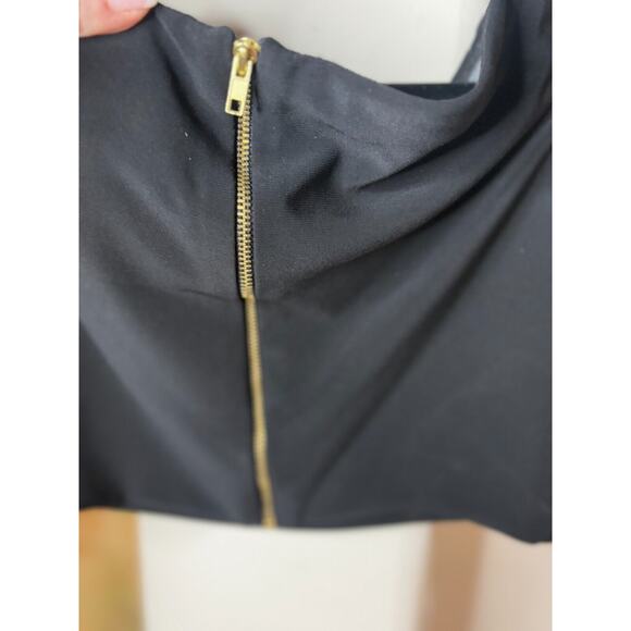 XSCAPE Black Beaded Pearl Crop Cap Sleeve Blouse Size 0 - Picture 4 of 5